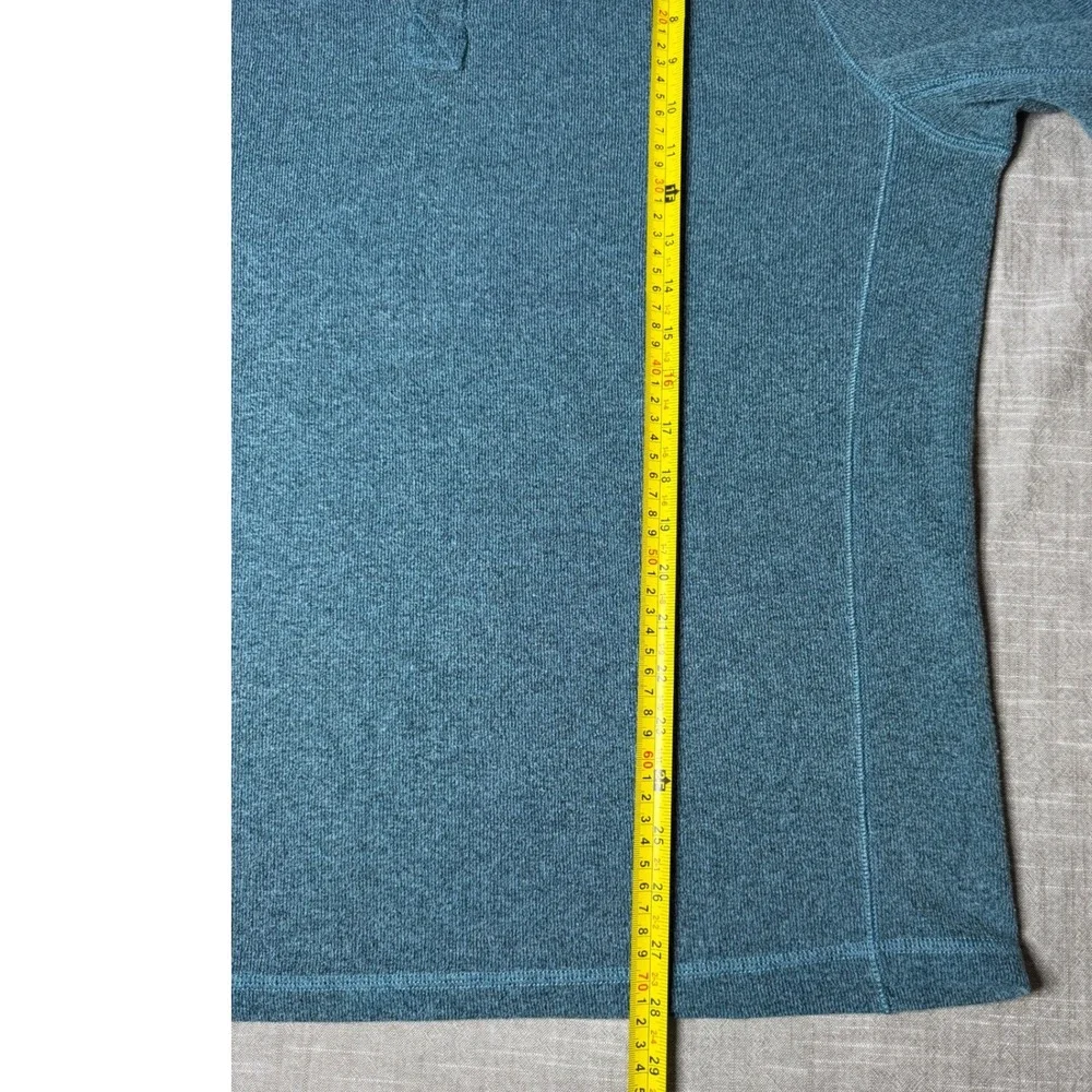 Tommy Bahama Reversible Quarter Snap Pullover Mens Large Teal Blue Mock Neck L/G